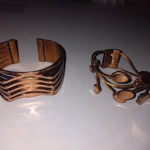 ❤️4 RENOIR Bogo BRACELET VINTAGE COPPER Modernist Art Deco CUFF  SIGNED